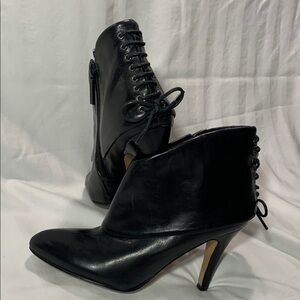 Nine West Black Leather Ankle Boots